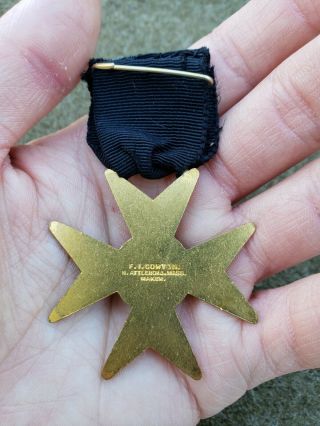 Civil war US Mourning Medal Enameled 2