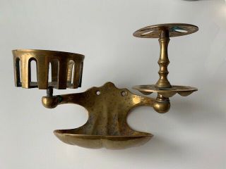 Vintage Brass Soap Dish,  Cup,  and Toothbrush Holder - Antique Bathroom Fixture 2