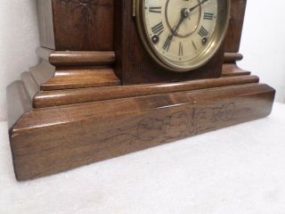 Most Unusual Wood Finish 8 Day Ingraham ' Reverie ' Striking Mantle Clock - - 1885 6