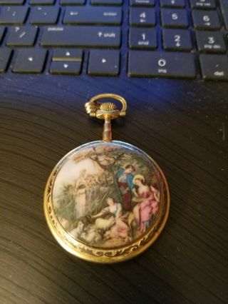 Antique Goldie 17 Jewel Incabloc with French Porcelain Back 2