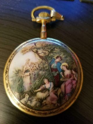 Antique Goldie 17 Jewel Incabloc with French Porcelain Back 4