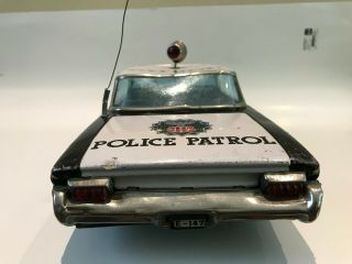 Vintage Large Tin Litho Friction Buick Police Patrol Car 3