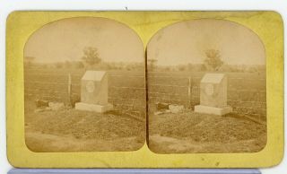Stereoview Photograph Civil War Tiptonn? Gettysburg Monument 88th Pa Vol 43