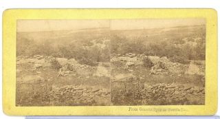 Stereoview Photograph Civil War Mumper Gettysburg Granite Spur To Devils Den 40