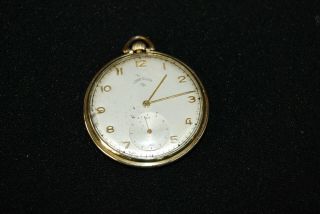 Vintage Lord Elgin 21j Open Face 12 Size Pocket Watch Running