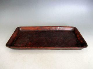 Japanese Old Wooden Tea Tray/ Sencha - Bon/ Zelkova/ Wood Grain/ 8486