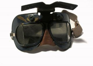 Wwii British Raf Goggles With Flip Down Sun Shade,