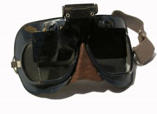 WWII British RAF Goggles with flip down sun shade, 3