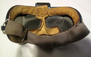 WWII British RAF Goggles with flip down sun shade, 6