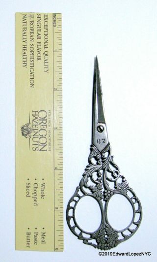 Bartolomeo Terzano Antique Steel Filigree Scissors - Italian Circa 1870 - 90 7