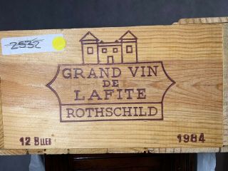 Vintage Grand Vin De Lafite Rothschild French Wine Wooden Crate Box 1984