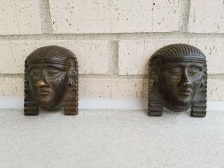 Egyptian Revival Solid Bronze Caryatid Nubians