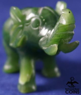 Hand Carved Green Jade Elephant Figurine Decor Sculpture Statue (25 grams) 2