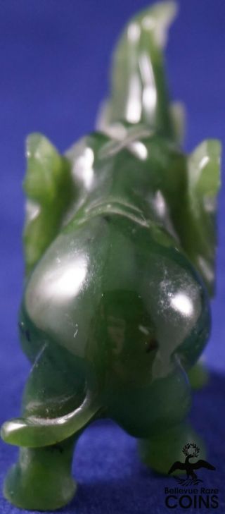 Hand Carved Green Jade Elephant Figurine Decor Sculpture Statue (25 grams) 4