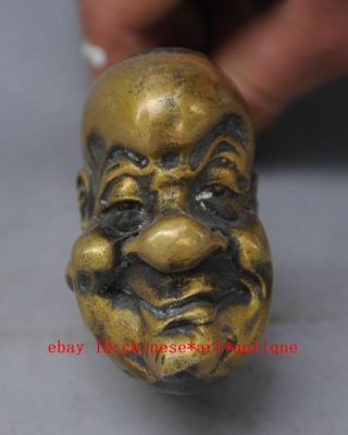 Asia Collectible Old Handwork Carving Gold - Plated Copper Tobacco Pipe Gift c01 2