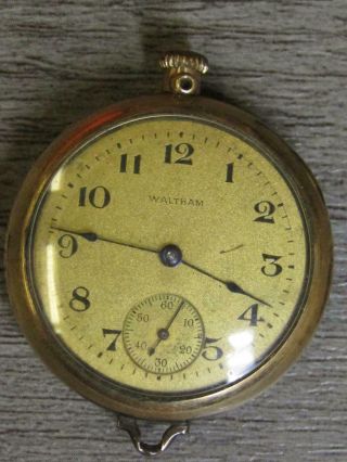 Antique Vintage Aww Co Waltham Pocket Watch 20346015 Monogrammed Parts Repair