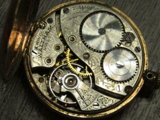 Antique Vintage AWW Co Waltham Pocket Watch 20346015 Monogrammed Parts Repair 3