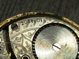 Antique Vintage AWW Co Waltham Pocket Watch 20346015 Monogrammed Parts Repair 4