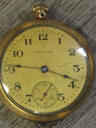 Antique Vintage AWW Co Waltham Pocket Watch 20346015 Monogrammed Parts Repair 6
