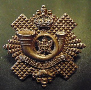 Canada Canadian Armed Forces Highland Light Infantry Metal Cap Badge Kc Ww2