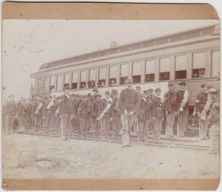 Spanish American War Photo Of Soldiers In Front Of Train - Texas - Boggess Vols
