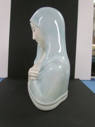 Vintage Lenci Porcelain Ceramic Madonna Bust Figurine Torino Italy 3