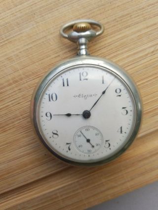 Vintage 1904 Elgin Pocket Watch Open Face Grade 208 18s 7j Usa