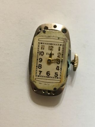 Elgin 7 Jewel Ladys Watch Movement With Dial And Hands