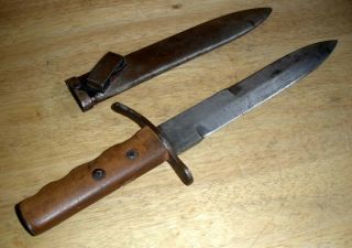 Vintage Wwii World War Italian Mvsn Fascist Boot Trench Dagger Knife W/scabbard