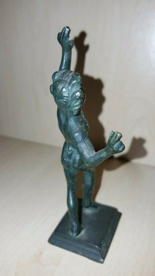 Antique Bronze Statuette Nude Figure Dancing mythical Faun 2