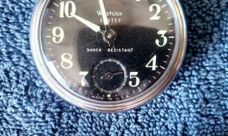 Vintage Westclox Scotty Pocket Watch,  RUNS,  Open Face,  Black Dial,  Made in the USA 4