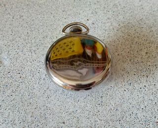 Vintage Westclox Scotty Pocket Watch,  RUNS,  Open Face,  Black Dial,  Made in the USA 6