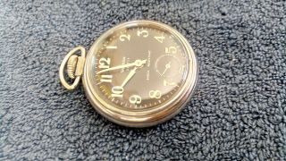 Vintage Westclox Scotty Pocket Watch,  RUNS,  Open Face,  Black Dial,  Made in the USA 7