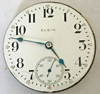 1911 Elgin Grade 326 Pocket Watch Movement 15j,  18s Open Face