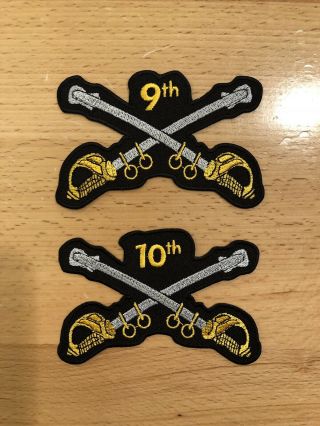 Buffalo Soldiers 9th & 10th Cavalry Patches Set Of 2,  3.  5 " X 4 "