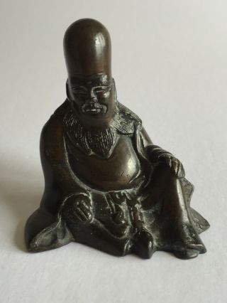 Antique Chinese Oriental Bronze God 19th Century Shou Xing Lao