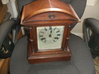 Vintage Striking Mantel Clock - With Key - Pendulum