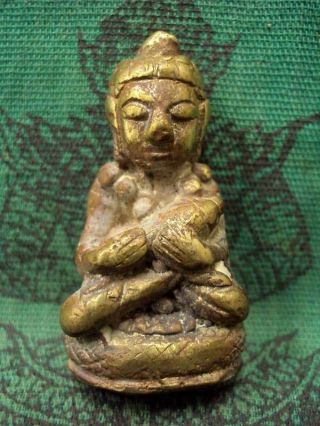 Phra Upakut Khmer Yantra Statue Magic Monk Power Rich Fortune Thai Buddha Amulet