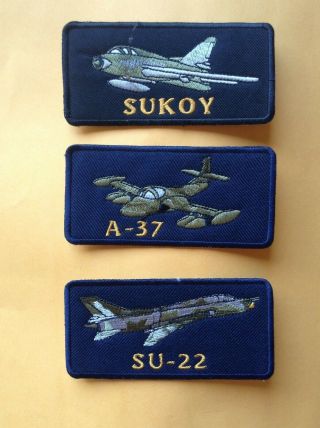 Peru Air Force : 03 Multicolor Patches Sukoy - A 37 - Su 22