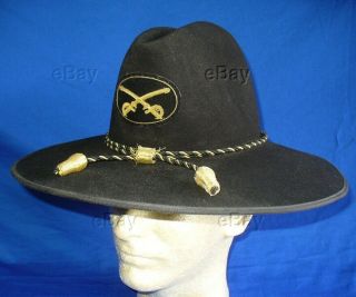 Vintage Us Air Cavalry Felt Cowboy Hat Frank Burgess Bullion Cav Patch Chopper