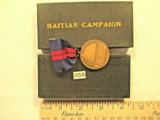 Rare Usn 1915 Haitian Campaign Medal,  Plain Number 890 With A Box,  Nr