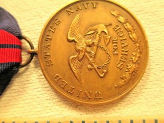 Rare USN 1915 Haitian Campaign Medal,  Plain Number 890 with a box,  NR 8