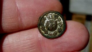 Dug 18th Century Designed Button - French Royal Arms