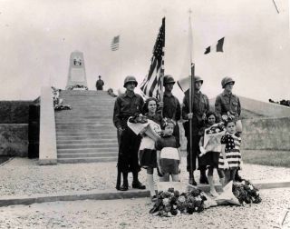 Wwii Photo D - Day Monument Dedication At Utah Beach