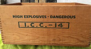 Grade 1 Tnt High Explosives Dangerous I.  C.  C.  - 14 Wooden Box Sep 1942 (wsow) Fr Sp