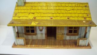 Marx 1956 Roy Rogers Ranch Playset,  Cabin/ House Tin Litho,