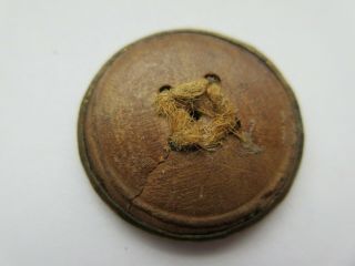 RARE Early Antique Vtg 18th C WOOD Back Gold Gilt Metal BUTTON 1 - 1/8 