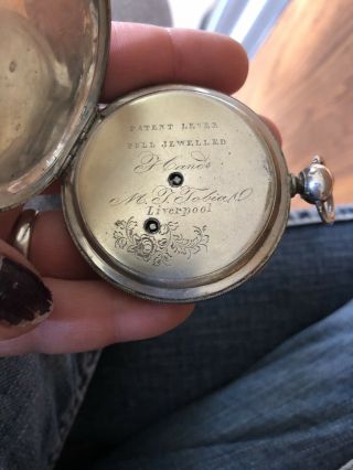 Antique M J Tobias Liverpool Key Wind Pocket Watch 4