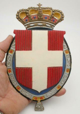 Ww1 Wwi Italy Casa Reale Savoia Bronze Car Badge Or Royal Carriage Plaque Big