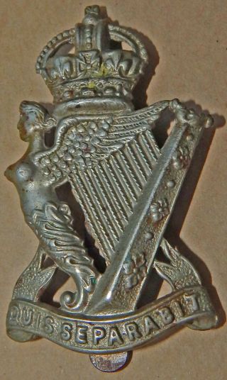 The Royal Irish Rifles Or Royal Ulster Rifles From Jan 1921 Whitemetal Cap Badge